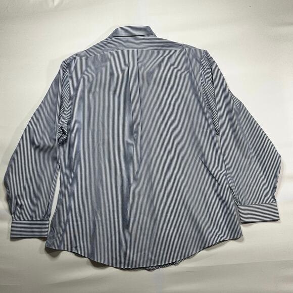 Brooks Brothers 1818 Regent Men's Long Sleeve Blue Striped Dress Shirt - 2XL - Picture 3 of 4